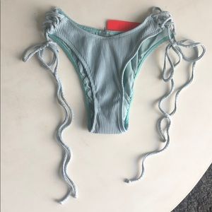 Minimale animale ribbed cream blue bikini bottoms